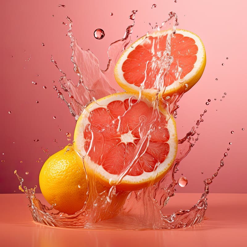 Advertising concept focuses on the vibrant and refreshing appeal of grapefruit. vector illustration