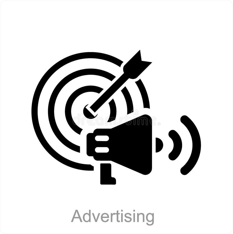 Advertising and target icon concept stock illustration