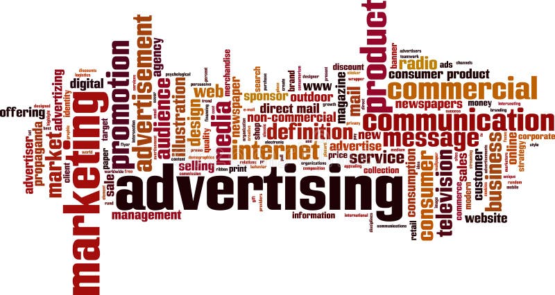 Advertising word cloud royalty free illustration