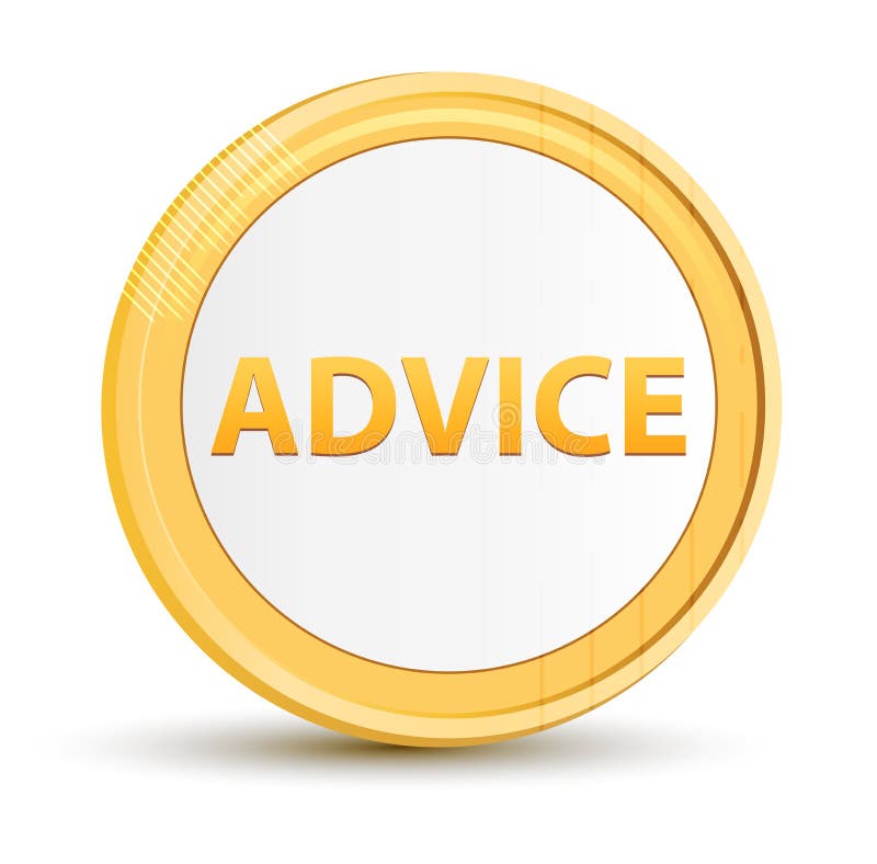 Advice gold round button vector illustration Advice gold round button vector illustration