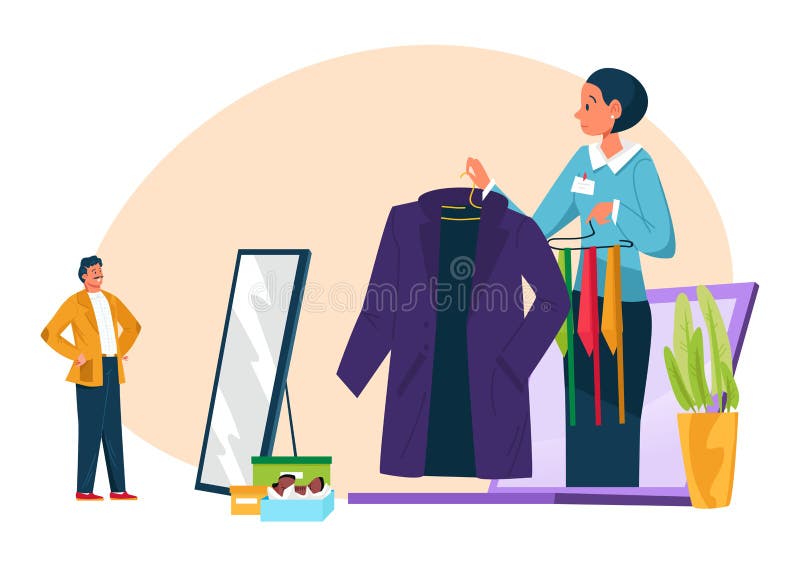 Personal stylist helps to pick right clothes, - Stock Illustration  [94672480] - PIXTA