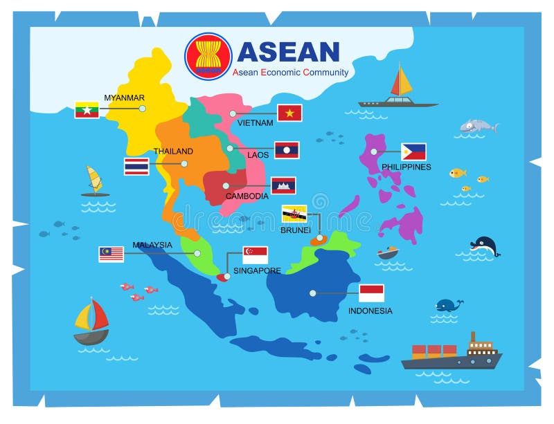 AEC economische communautaire de wereldkaart van ASEAN royalty-vrije illustratie AEC economische communautaire de wereldkaart van ASEAN royalty-vrije illustratie