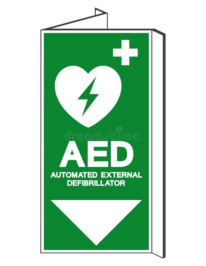Defibrillator Symbol Aufkleber Quadrat 