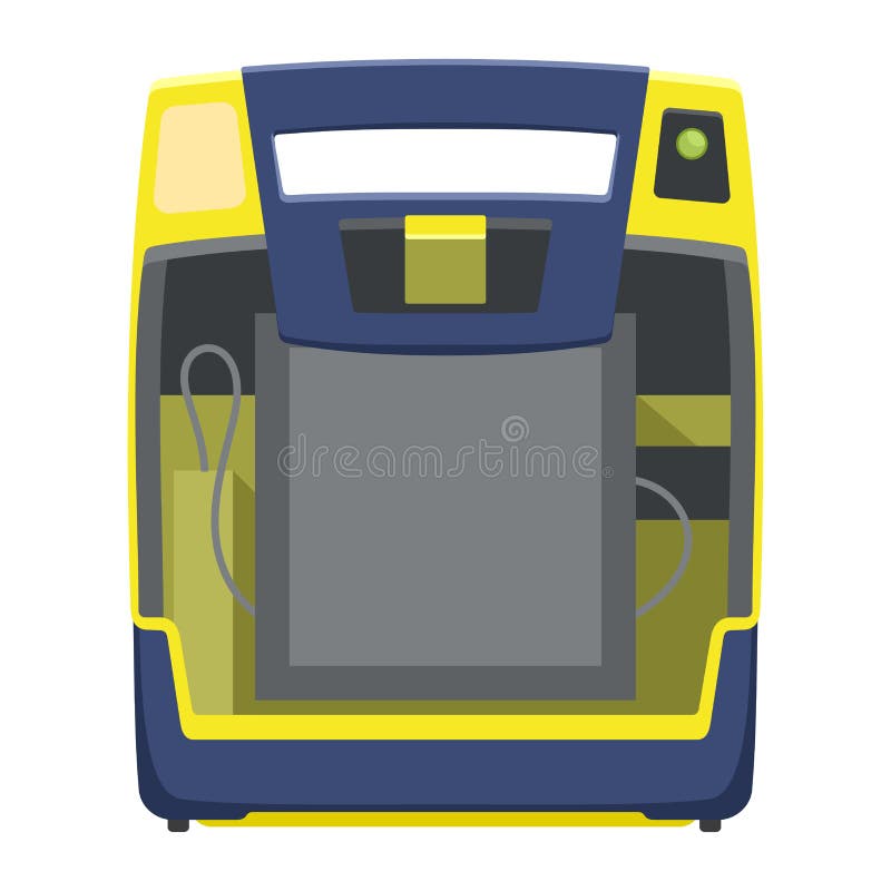 AED flat icon - automated external defibrillator. AED flat icon. Automated external defibrillator device - isolated medical equipment. Vector illustration