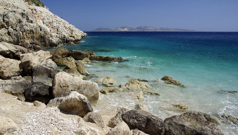 Crystal Clear Water of Mediterranean Sea on Afandou Beach on