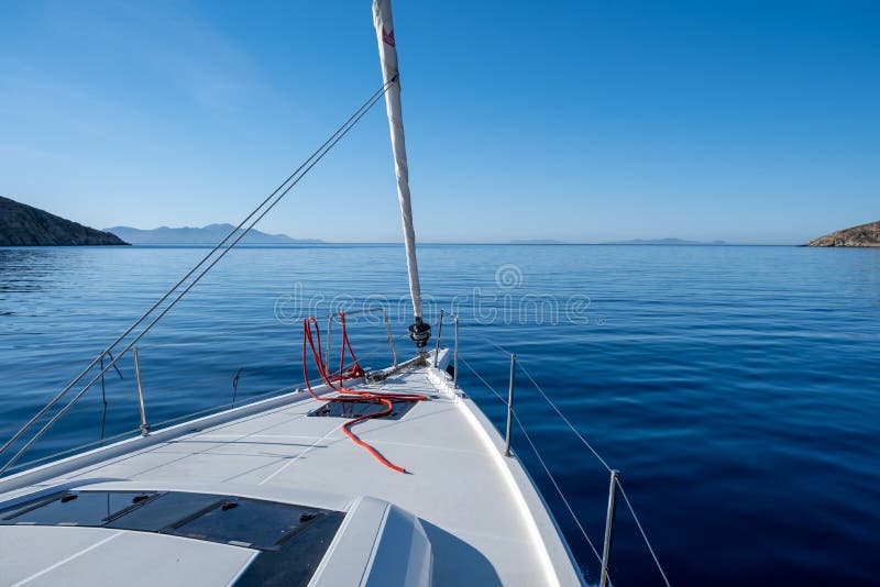 Aegean sea sailing, summer holidays in Cyclades islands, Greece