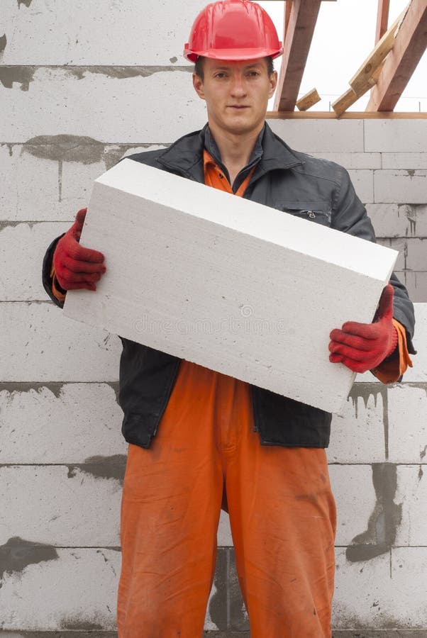 Aerated concrete stock image. Image of construction, masonry - 61210911