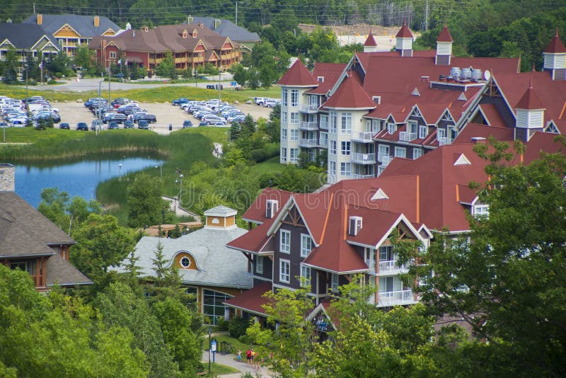 Blue Mountain resort and village during the summer in Collingwood, Ontario