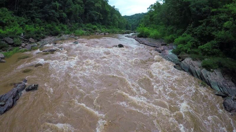 Aereo - fiume di Whitewater in foresta Tailandia