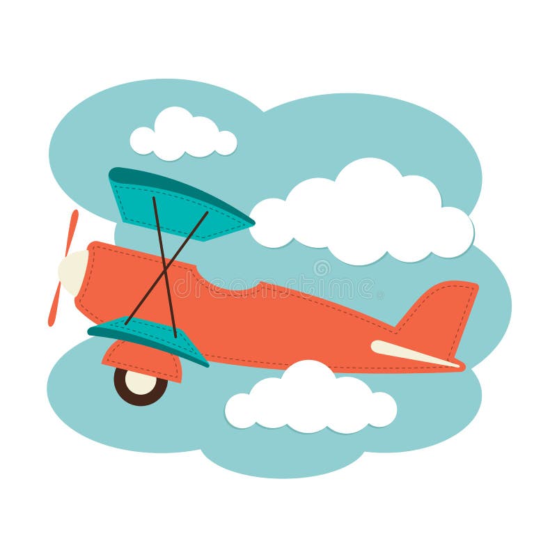 Aereo nelle nuvole illustrazione di stock Aereo nelle nuvole illustrazione di stock