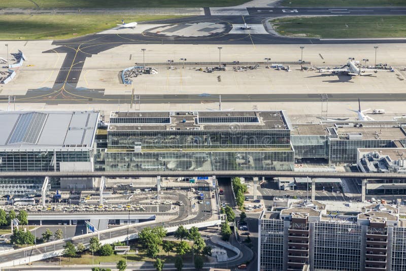 Aerial of airport in Frankfurt royalty free stock images Aerial of airport in Frankfurt royalty free stock images