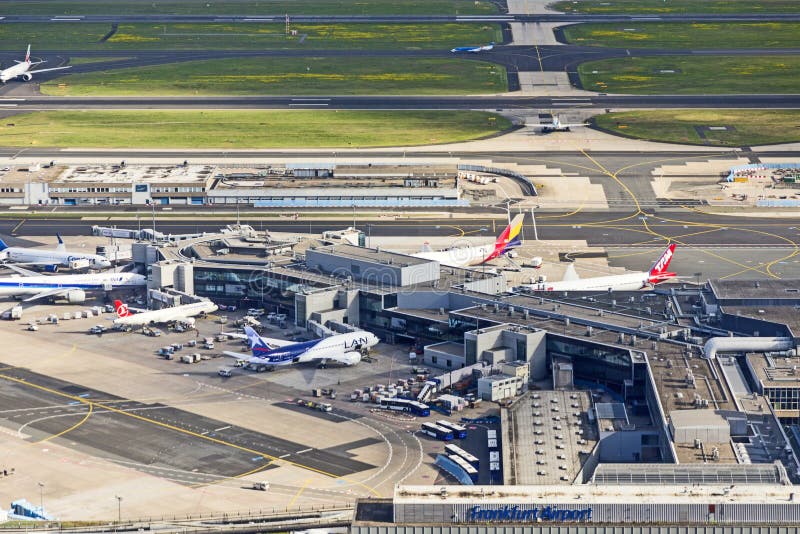 Aerial of airport in Frankfurt