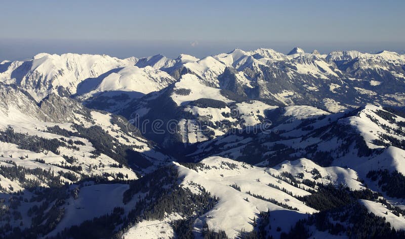 Aerial alps landscape