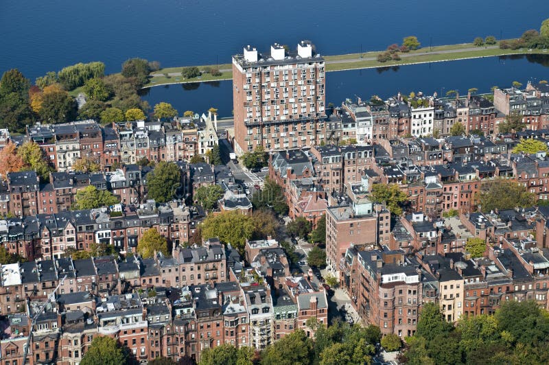 Aerial of Back Bay in Boston Stock Image Image of boston, windows