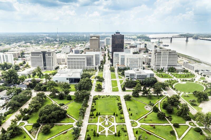 Aerial of baton Rouge with Huey