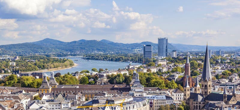 Aerial of Bonn, the former capita of Germany