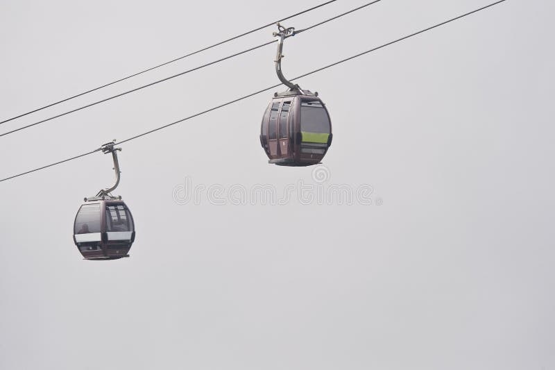 Aerial Cable Car stock photo. Image of misty, asia, cable 12215058