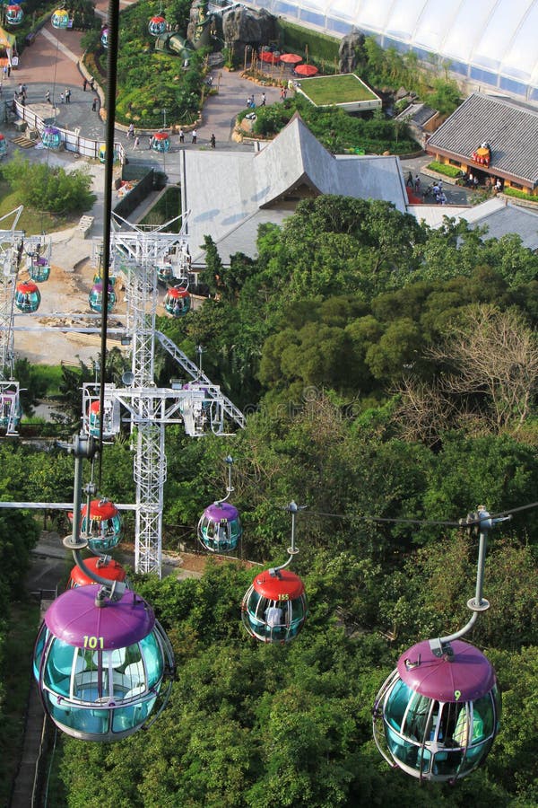 An Aerial Cable Car, Hong Kong Ocean Park Editorial Image - Image of