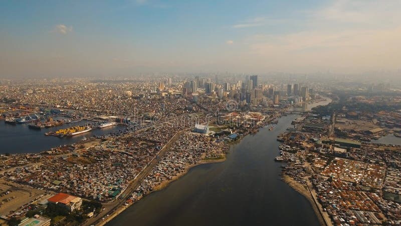 Aerial city with skyscrapers and buildings. Philippines, Manila, Makati. stock photo Aerial city with skyscrapers and buildings. Philippines, Manila, Makati. stock photo