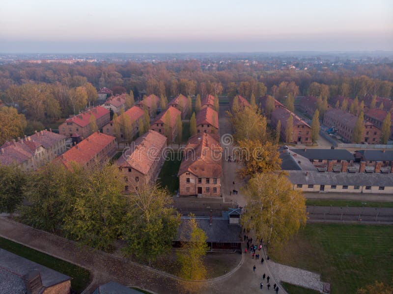 Aerial of Concentration Camp Auschwitz I in Poland Drone Shot in Oswiecim. the Most Famous Concentration Editorial Image - Image of historic, foliage: 163749515