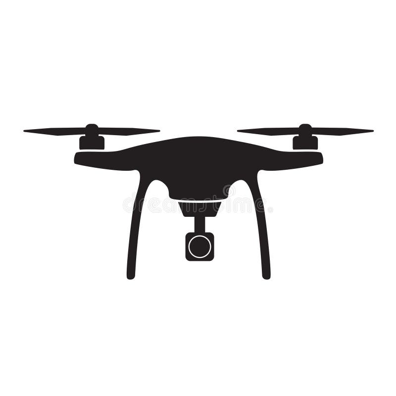 Aerial drone with camera icon stock illustration