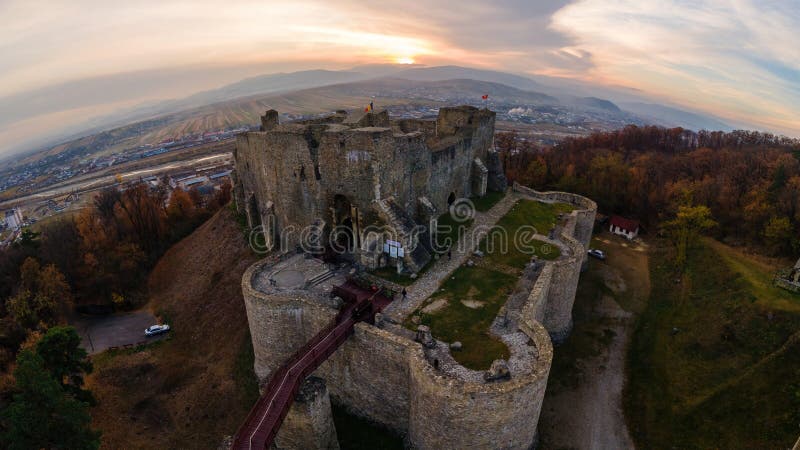 Neamt Citadel Ruins and Museum.Romania Editorial Stock Photo