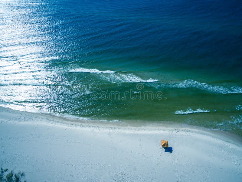 Aerial Drone Photo - Beautiful ocean and beaches of Gulf Shores / Fort Morgan, Alabama