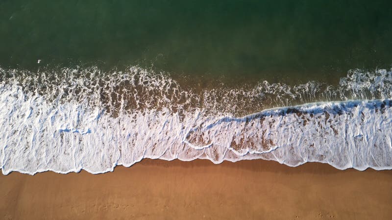 Aerial drone picture from Spanish beach in Costa Brava