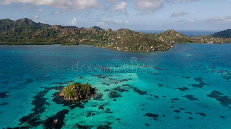 Aerial Drone View of Crab Cay and Providencia Island in Colombia Stock Photo - Image of background: 140748500