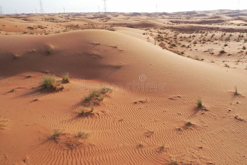 Drone View of Dry Desert in Dubai with Sand Ripples, High Dune Desert in United Arab Emirates Stock - Image of sand: 193563360