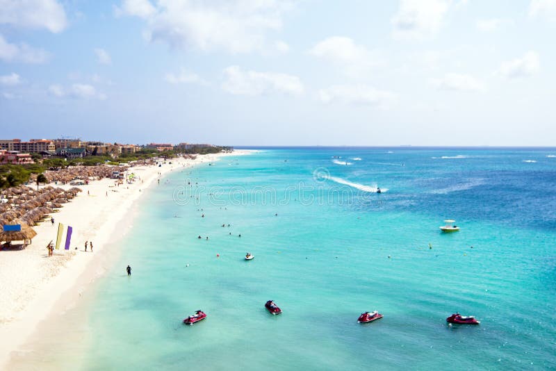 Aerial from Eagle Beach on Aruba Island Stock Image Image of outdoor
