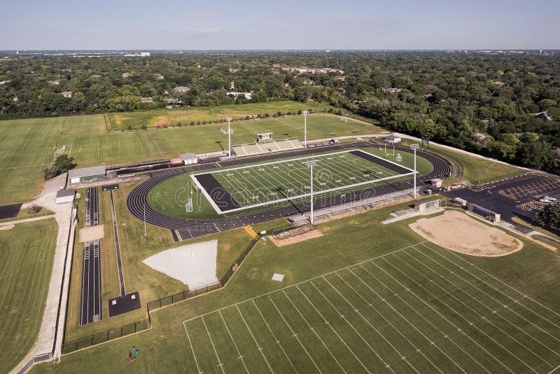 Aerial High School Football Field stock photography Aerial High School Football Field stock photography