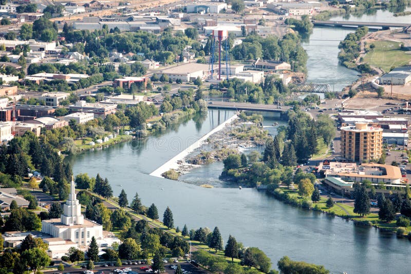 An Aerial Image of Idaho Falls, Idaho with the Falls Stock Image - Image of  named, electric: 175857683