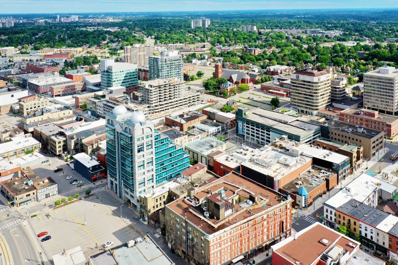 Aerial of Kitchener, Ontario, Canada on a Fine Morning Stock Photo
