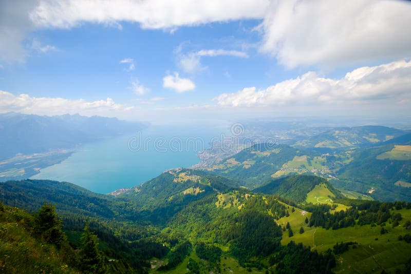 Aerial Landscape Of Geneva Lake Stock Photo Image of scenery, nature