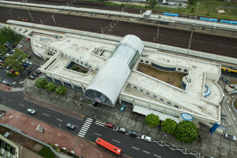 Aerial Look at Petrzalka Train Station in Bratislava