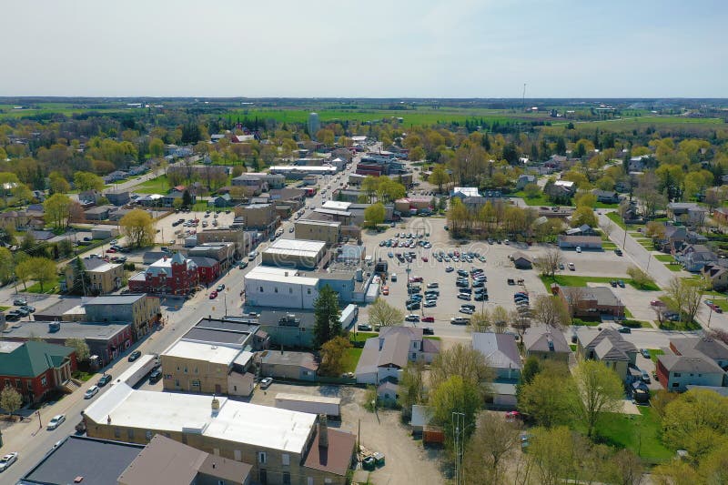 Aerial of Mount Forest, Ontario, Canada Editorial Image Image of