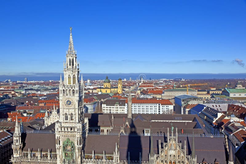 Aerial of Munich in Beautiful Weather Stock Image Image of europe