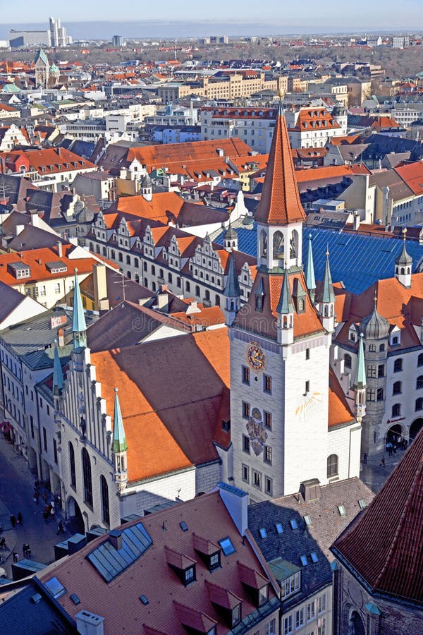 Aerial of Munich in Beautiful Weather Stock Photo Image of