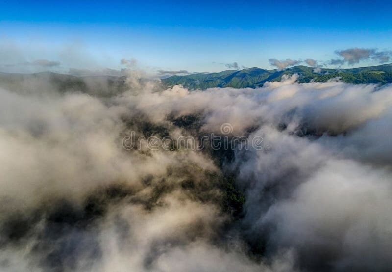 Aerial Nature Scenery in Maggie Valley North Carolina Stock Photo