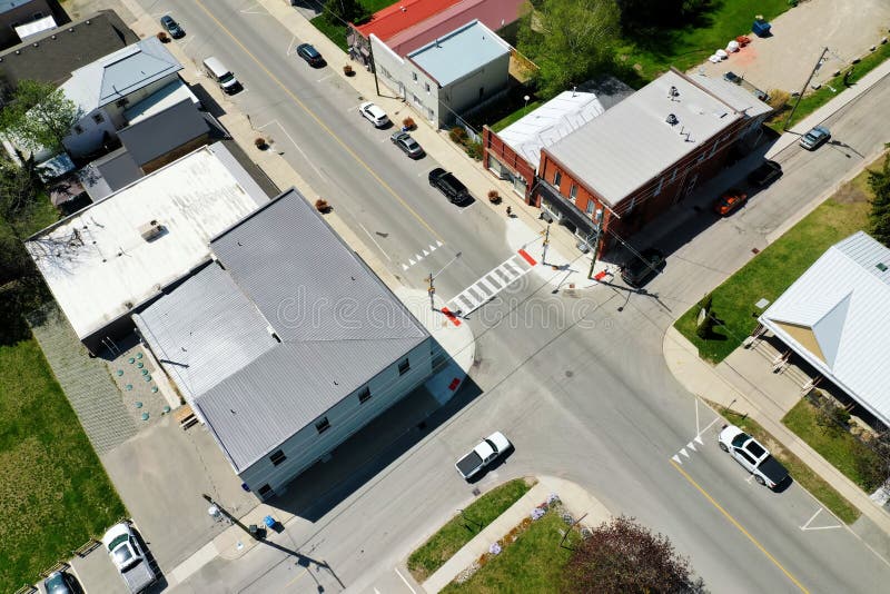Aerial of Otterville, Ontario, Canada Stock Photo Image of landscape