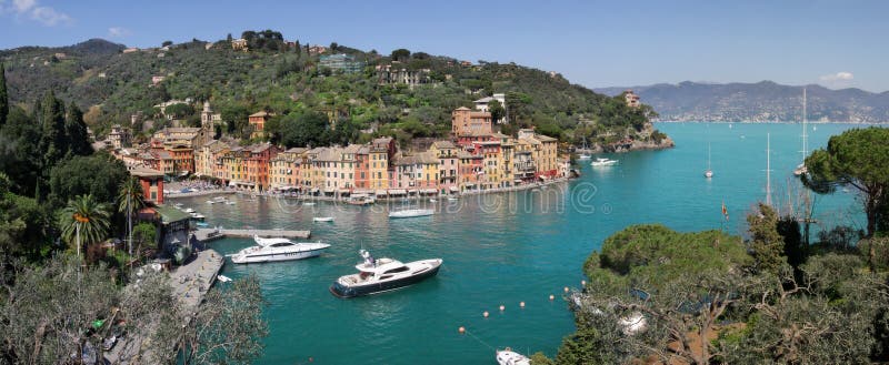 Aerial panorama of famous Portofino.