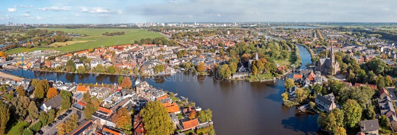 Oudekerk Aan De Ijssel Aerial Panorama from the Traditional City Oudekerk Aan De Amstel in the