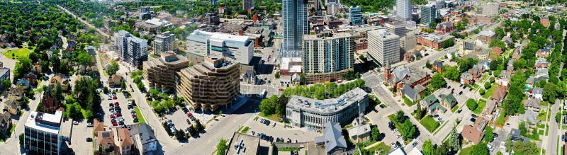 Aerial Panorama View of Kitchener, Ontario, Canada in Spring Stock ...