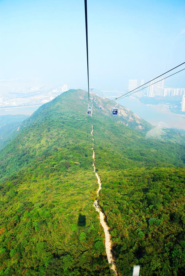 Aerial photo of cable car stock photo. Image of road 15251792