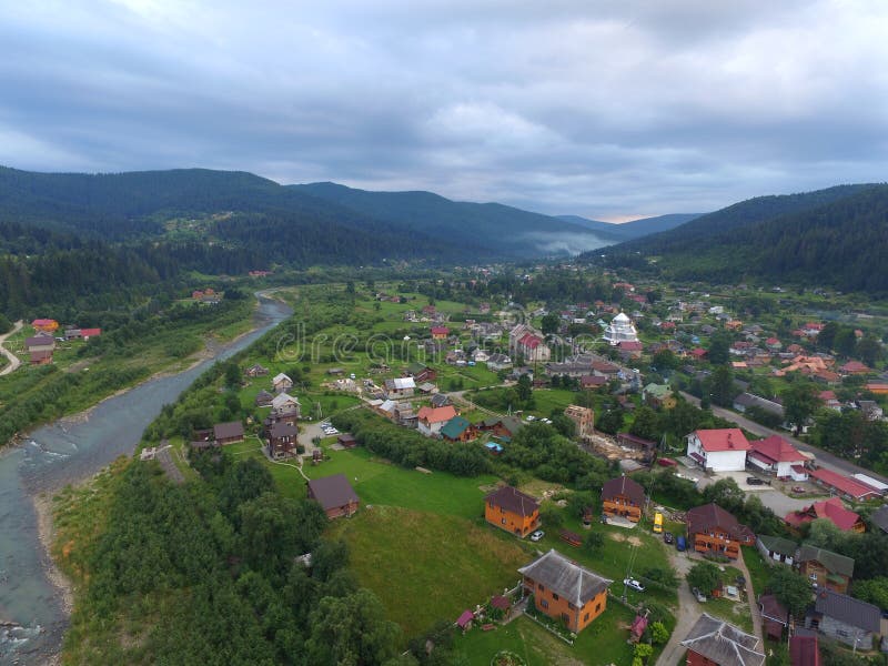 Aerial photo of the cloudy Carpathian mountains royalty free stock photography Aerial photo of the cloudy Carpathian mountains royalty free stock photography
