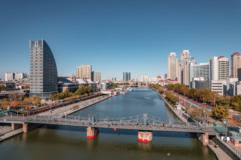 Aerial Photo Of Haihe River Scenic Line Of Tianjin A Riverside City In