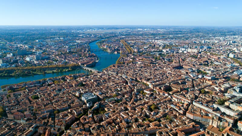 Aerial Photo of Toulouse City Center Stock Photo - Image of touristic ...