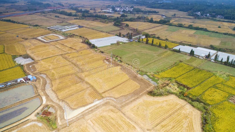 Aerial photo of the beautiful countryside of south China in autumn