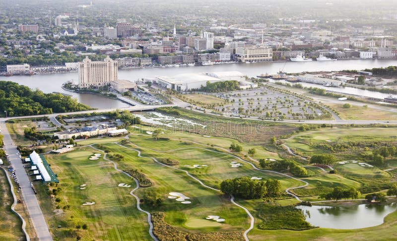 Aerial of savannah georgia